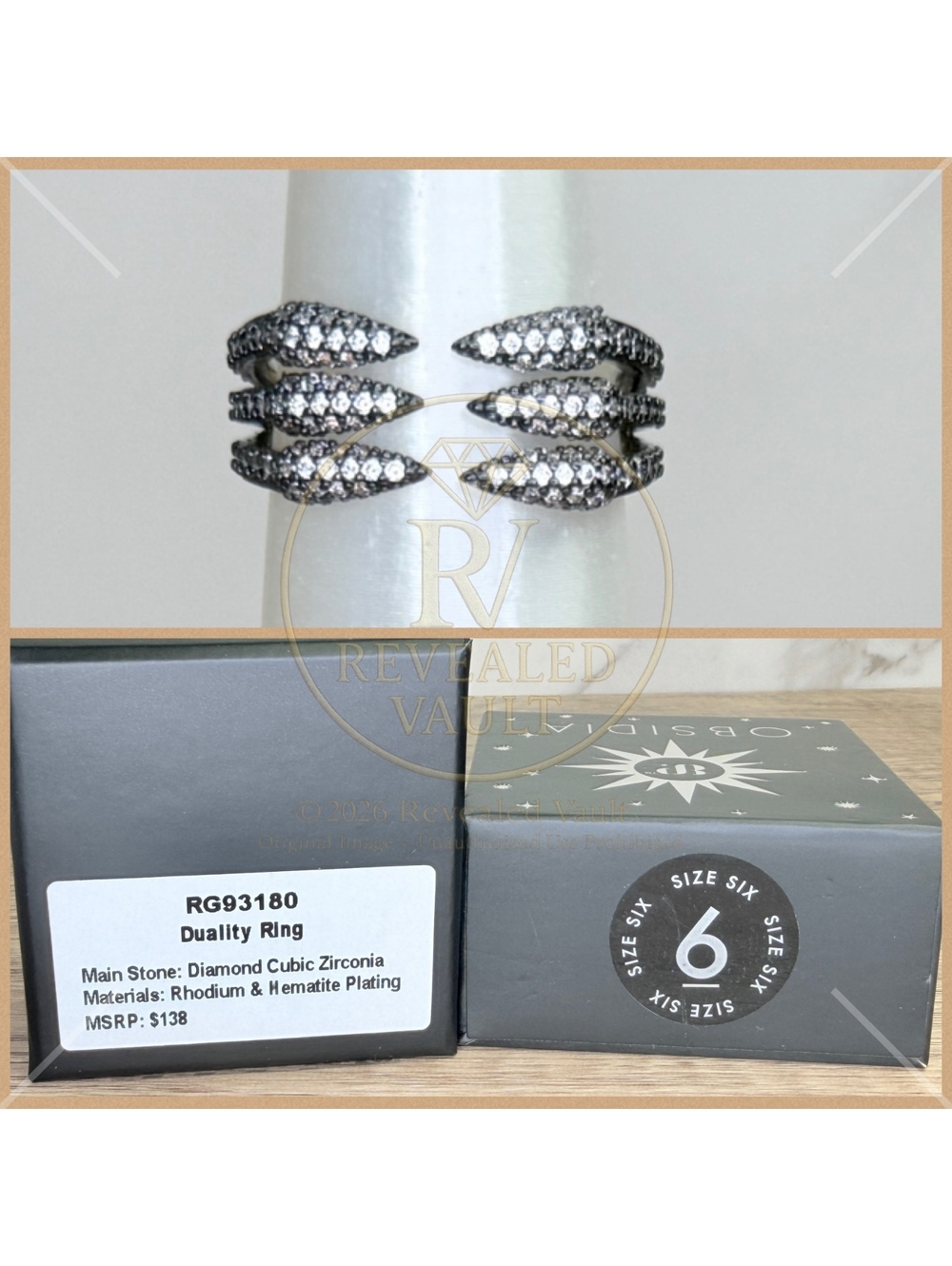 Duality Ring - Size 6 - Obsidia